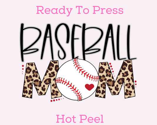 Baseball Mom Leopard Baseball DTF TRANSFER