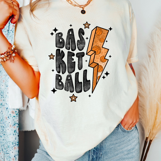 Basketball Bolt Distressed DTF TRANSFER