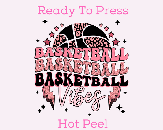 Pink Basketball Vibes DTF TRANSFER