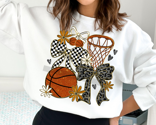Basketball Coquette Bow Collage DTF TRANSFER or UV DTF STICKER