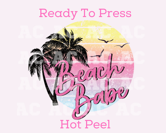 Beach Babe (Distressed) DTF TRANSFER or UV DTF STICKER
