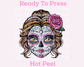 Belle Faux Embroidery Sugar Skull Disney DTF TRANSFER