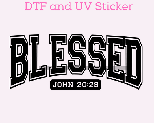 Blessed Faith Based Religious DTF TRANSFER or UV DTF STICKER