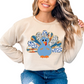 Blue Coquette Bow Brush Stroke Turkey Thanksgiving DTF TRANSFER