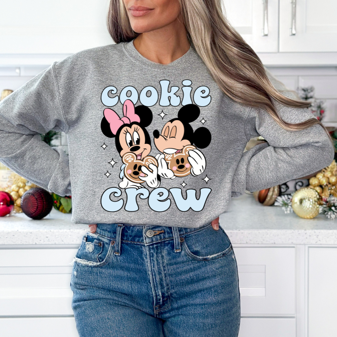 Mickey And Minnie Gingerbread Cookie Crew (Blue) Disney Christmas DTF TRANSFER  or UV DTF STICKER