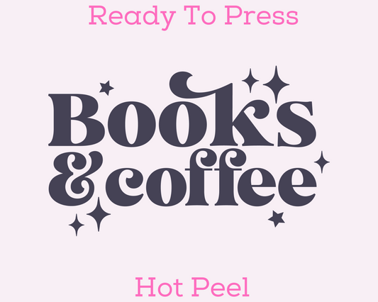 Books & Coffee Trendy DTF TRANSFER