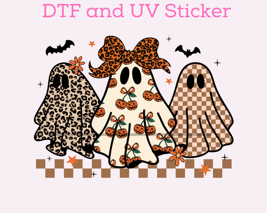 Boujee Girl Ghost Halloween DTF TRANSFER or UV DTF STICKER