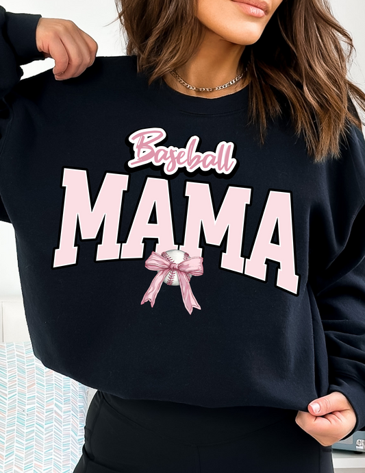 Coquette Bow Baseball Mama DTF TRANSFER