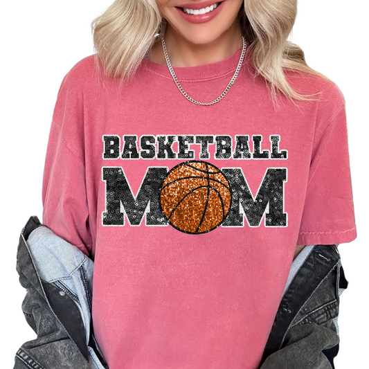 Basketball Mom (Faux Sequins) Basketball DTF TRANSFER