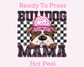 Bulldog Mama (Black) Faux Sequins Faux Embroidery Mom DTF TRANSFER