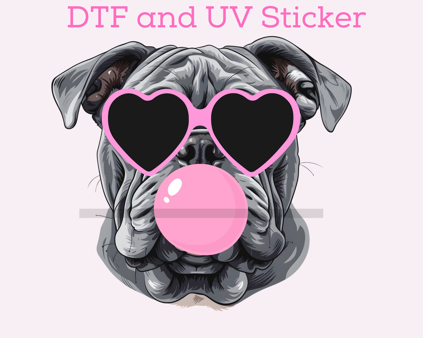 Bulldogs Blowing Bubble Sports School Mascot DTF TRANSFER or UV DTF STICKER