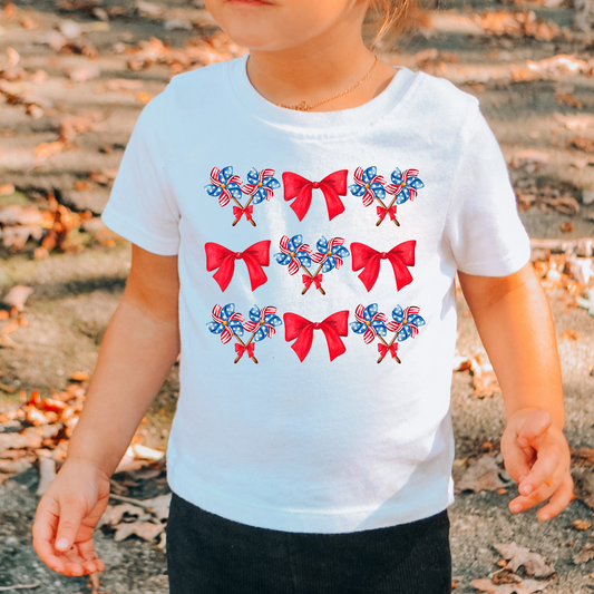 Patriotic Coquette Bow 4th of July DTF TRANSFER or UV DTF STICKER