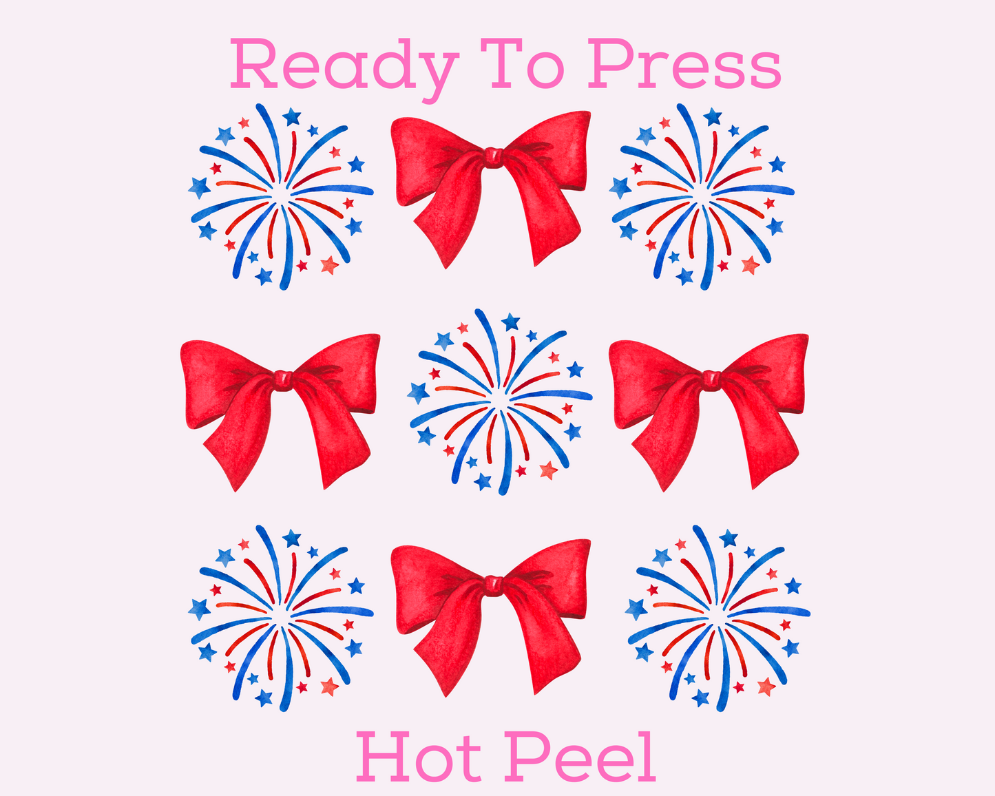 Fireworks & Coquette Bows 4th of July Coquette DTF TRANSFER