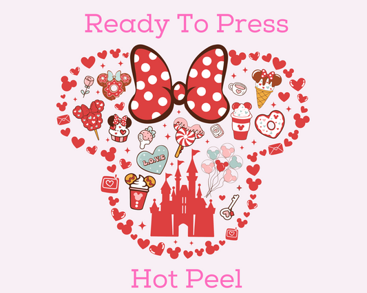 Disney Minnie Hearts Valentines Day DTF TRANSFER