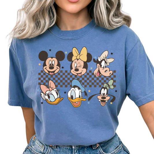 Checkered Disney Friends Disney DTF TRANSFER