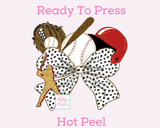 Dalmatian Confetti Coquette Bow Baseball Collage Baseball DTF TRANSFER or UV DTF STICKER DECAL