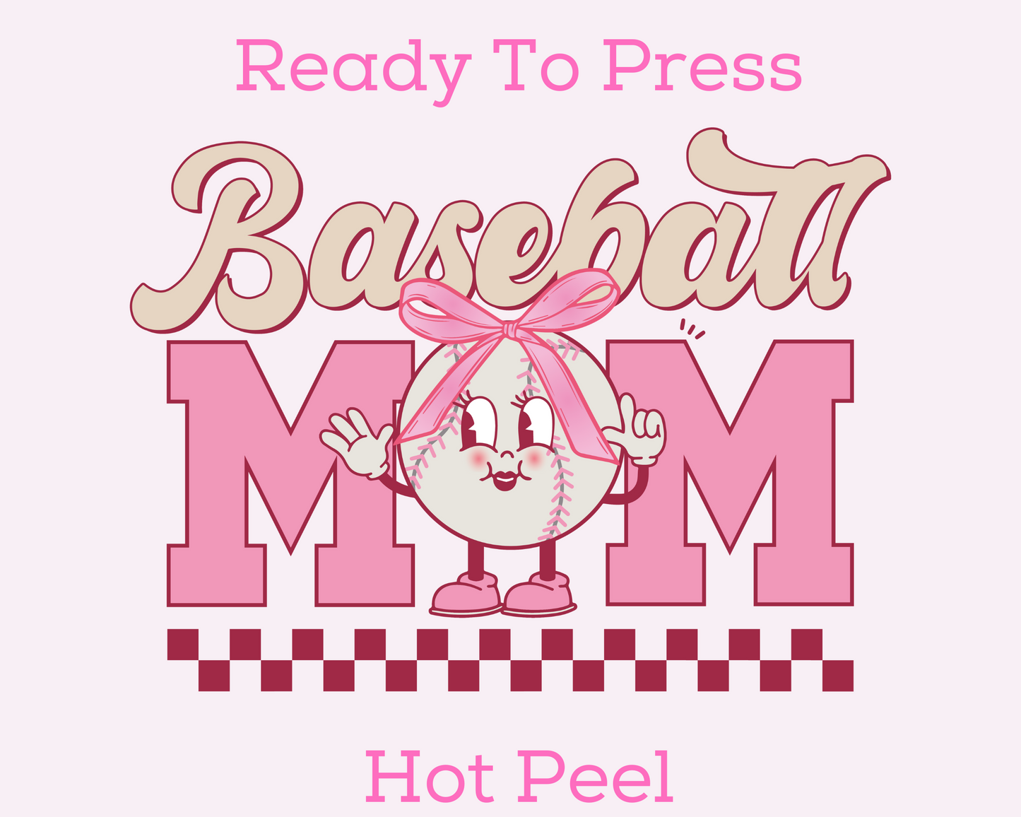 Baseball Mom Coquette Bow Baseball DTF TRANSFER