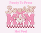 Baseball Mom Coquette Bow Baseball DTF TRANSFER