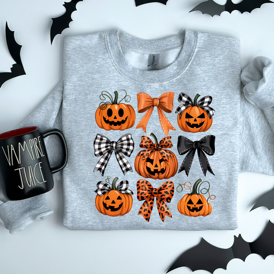 Spooky Coquette Bow Pumpkin Collage Halloween DTF TRANSFER or UV DTF STICKER DECAL