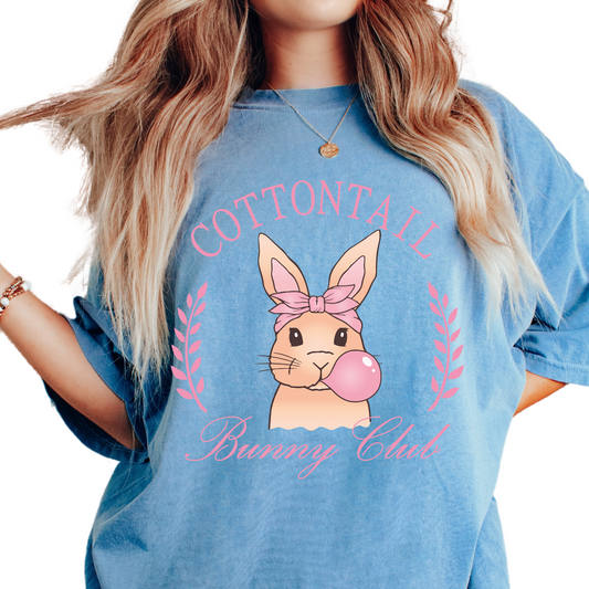 Cottontail Bunny Club Easter DTF TRANSFER or UV DTF STICKER