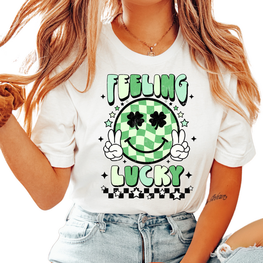 Feeling Lucky (Distressed) St. Patrick's Day DTF TRANSFER or UV DTF STICKER