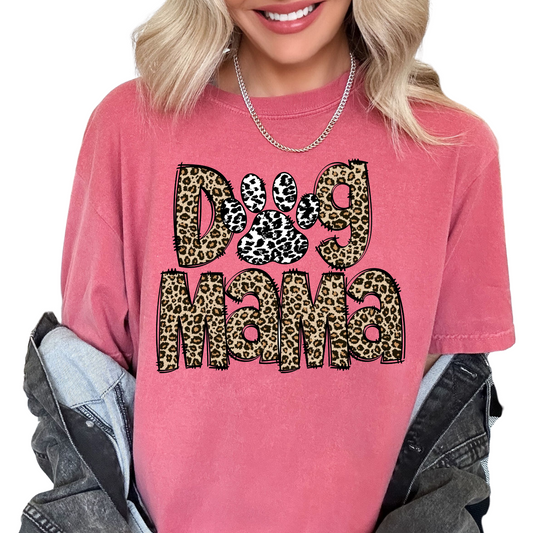 Leopard Print Dog Mama DTF TRANSFER or UV DTF STICKER DECAL