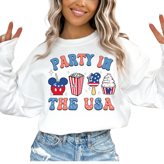 Party In The USA Snacks Disney Patriotic DTF TRANSFER