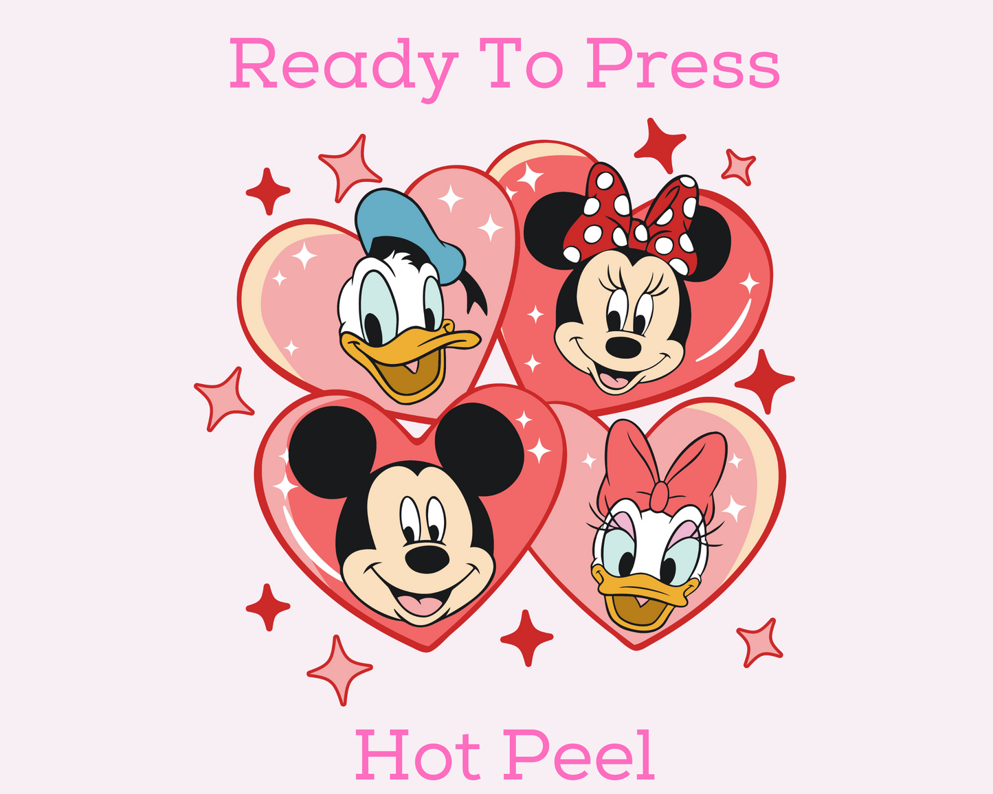 Disney Friends Valentine's Hearts Disney DTF TRANSFER