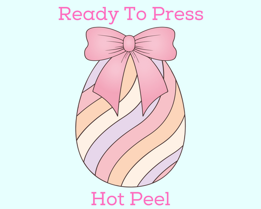 Coquette Bow Easter Egg Easter DTF TRANSFER or UV DTF STICKER or UV DTF STICKER