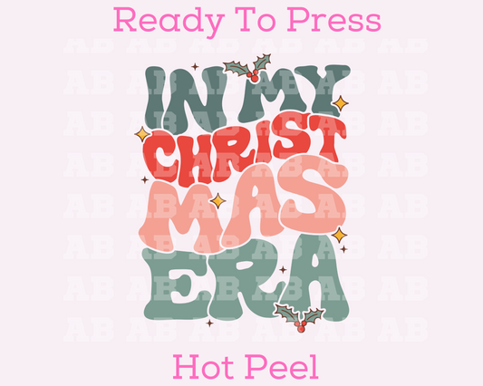 Retro In My Christmas Era Christmas DTF TRANSFER  or UV DTF STICKER