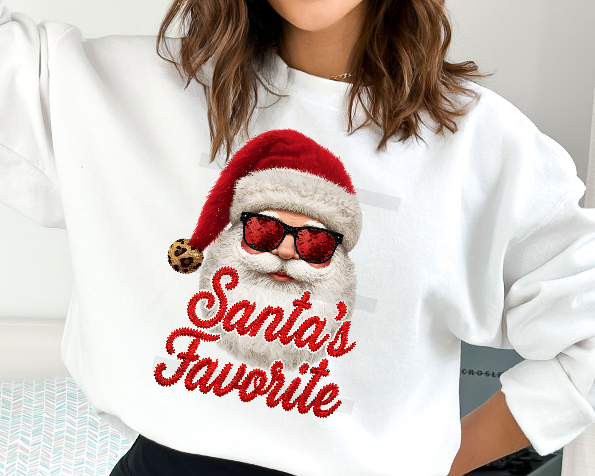 Santa's Favorite Faux Texture DTF TRANSFER or UV DTF STICKER
