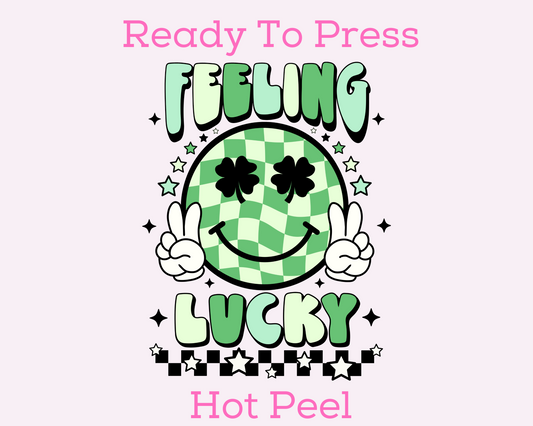 Feeling Lucky (Checkered) St. Patrick's Day DTF TRANSFER or UV DTF STICKER DECAL
