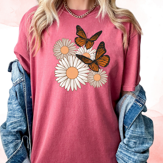 Daisies And Butterflies Trendy DTF TRANSFER