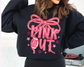Pink Out Football Breast Cancer Awareness Bow DTF TRANSFER