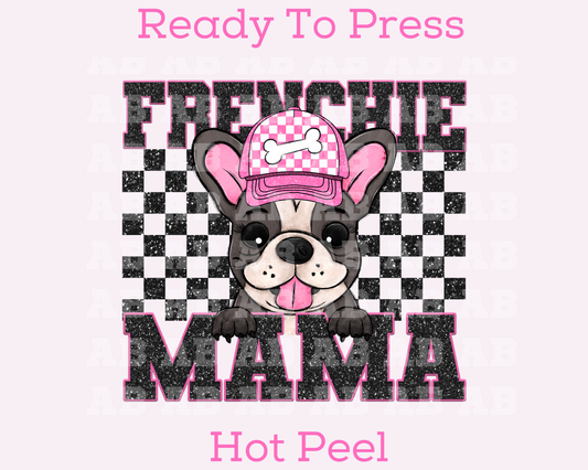 Frenchie Mama (Black) Faux Sequins Faux Embroidery Mom DTF TRANSFER