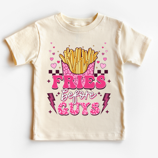 Fries Before Guys Pink (Checkered) Valentines Day DTF TRANSFER