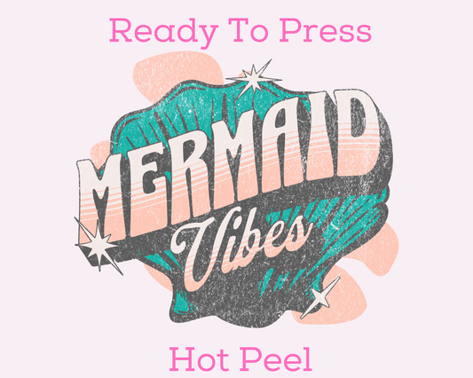 Retro Mermaid Vibes Summer DTF TRANSFER or UV DTF STICKER