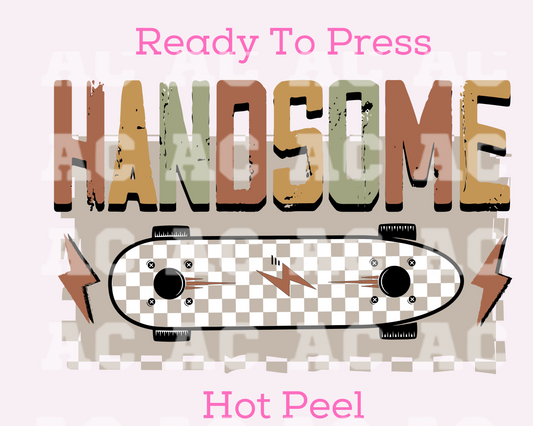 Skateboard Handsome DTF TRANSFER or UV DTF STICKER DECAL