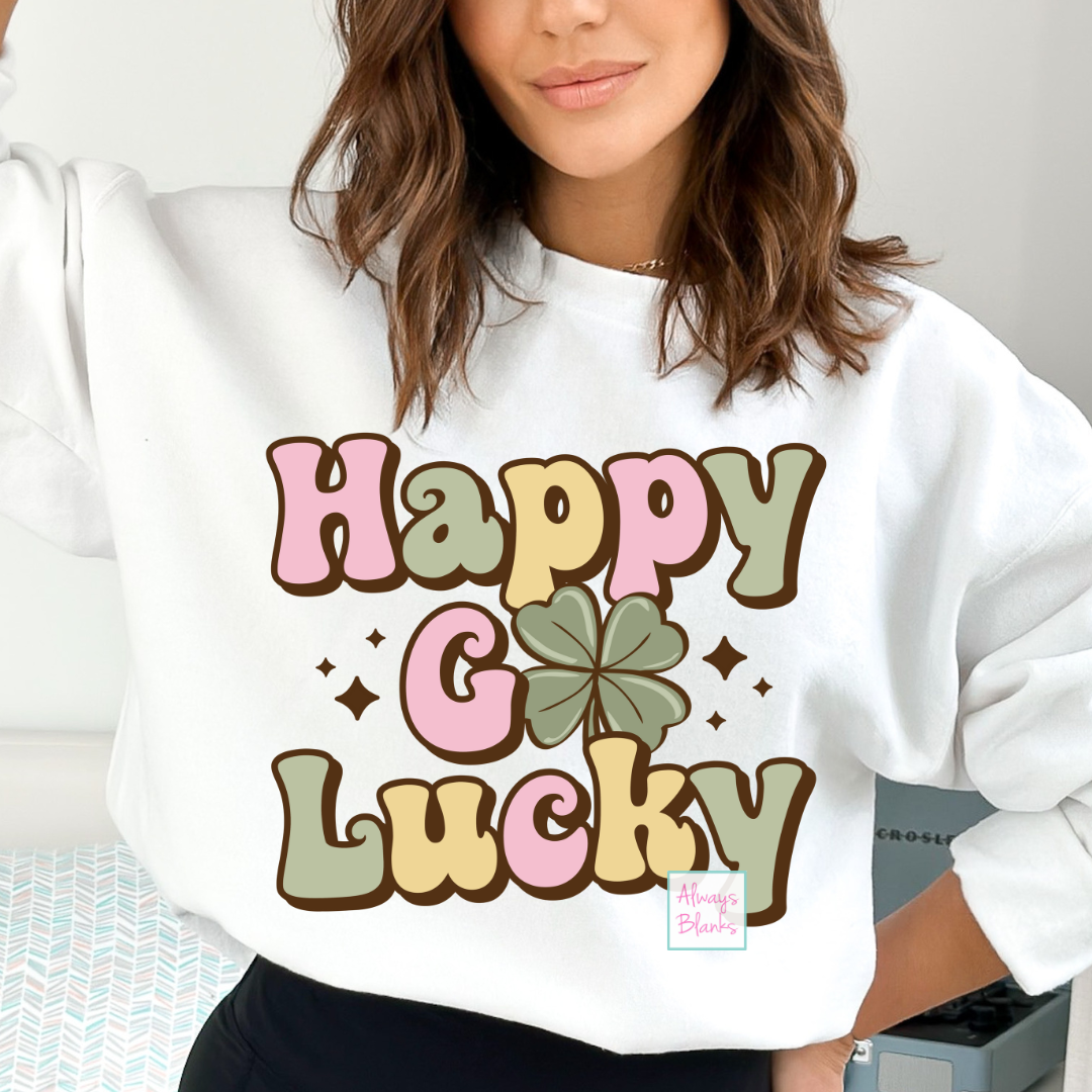 Happy Go Lucky (Retro Pastel) St. Patrick's Day DTF TRANSFER