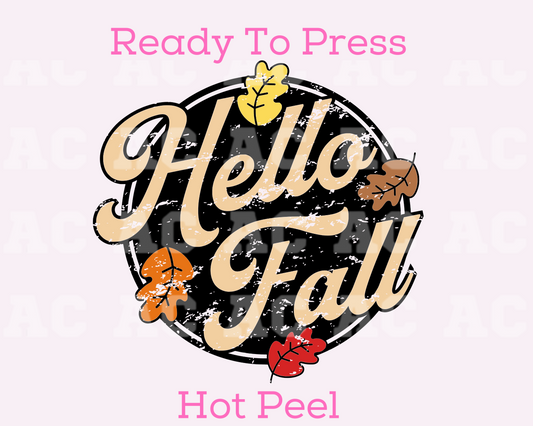Hello Fall DTF TRANSFER or UV DTF STICKER DECAL