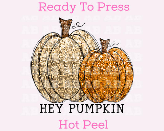 Hey Pumpkin (Faux Sequins) Fall DTF TRANSFER