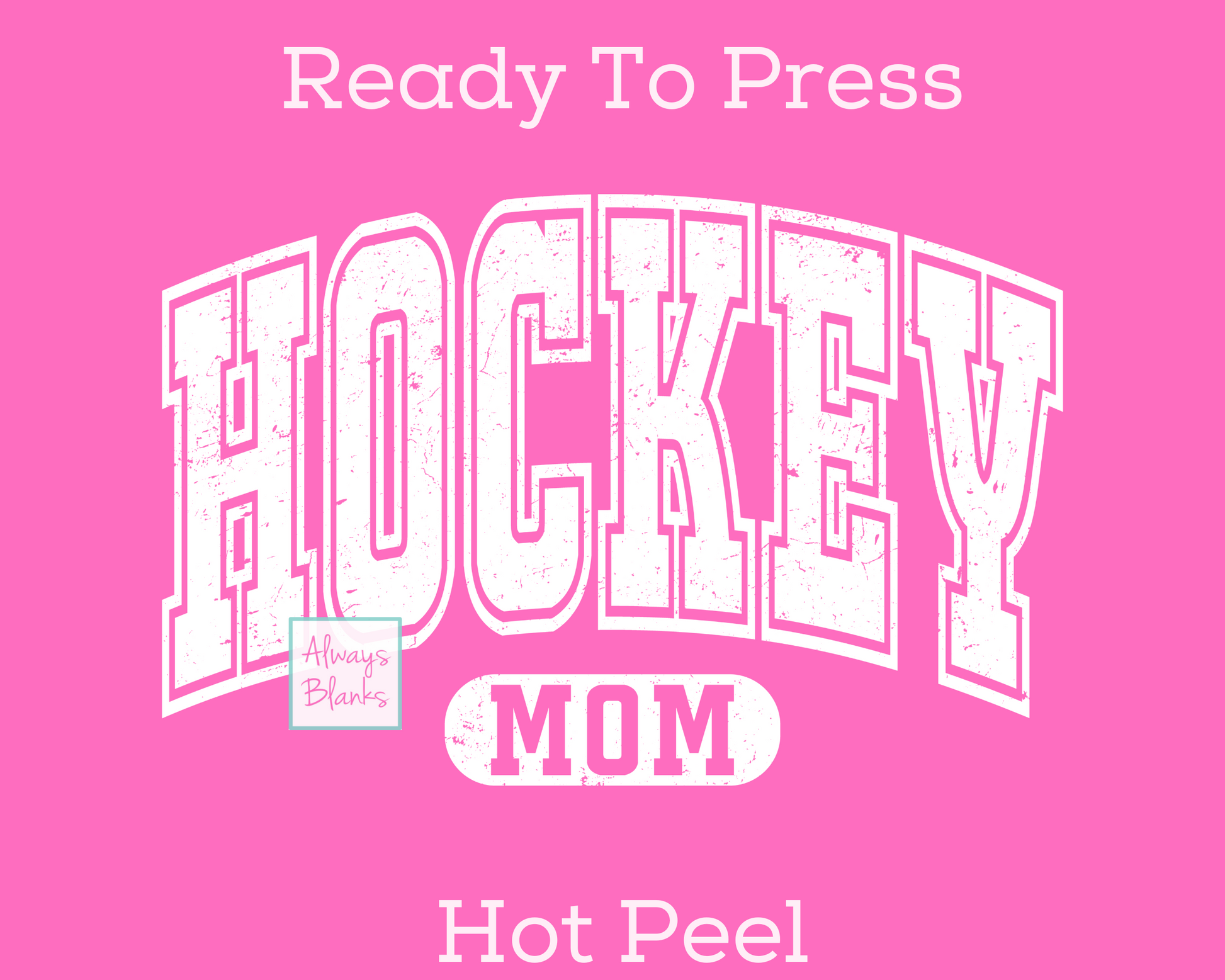 Hockey Mom Varsity White (Distressed) Hockey DTF TRANSFER