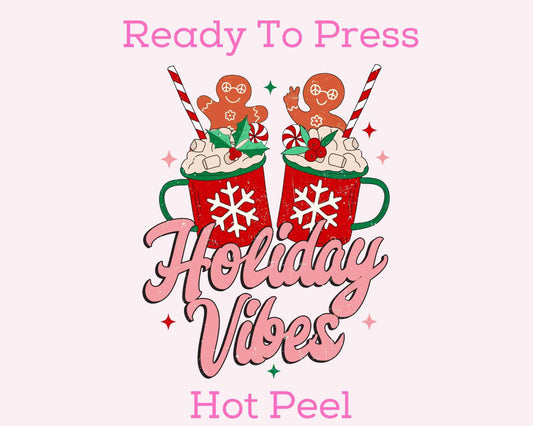 Holiday Cocoa Vibes DTF TRANSFER or UV DTF STICKER