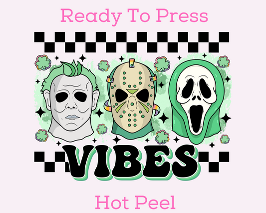 Lucky Horror Vibes St. Patrick's Day DTF TRANSFER or UV DTF STICKER DECAL