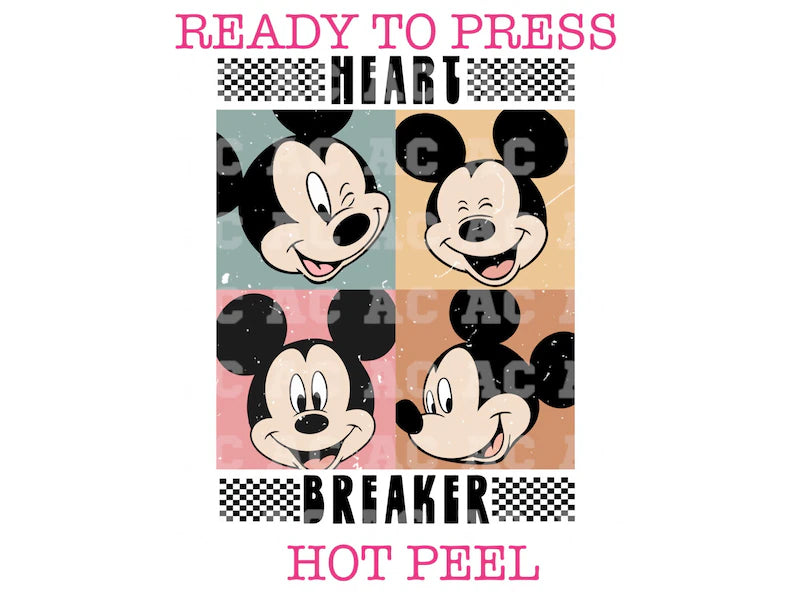 Mickey Heart Breaker Valentines Day Disney DTF TRANSFER