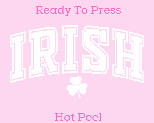 Varsity Irish (White) St. Patrick's Day DTF TRANSFER or UV DTF STICKER