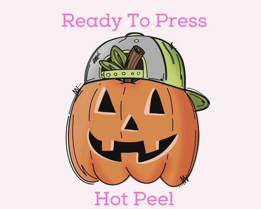 Jack O' Lantern With Hat DTF TRANSFER