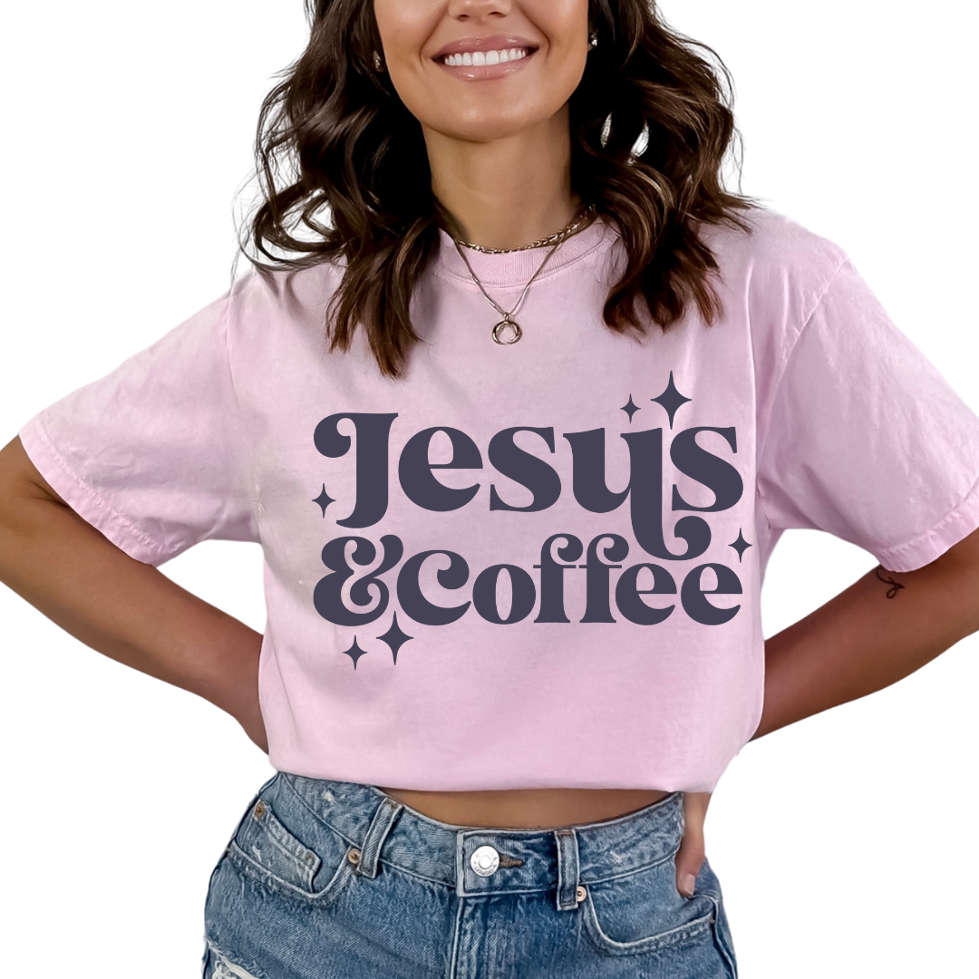 Jesus & Coffee Religious DTF TRANSFER or UV DTF STICKER