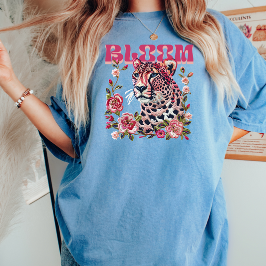 Bloom Leopard Flowers Trendy DTF TRANSFER or UV DTF STICKER DECAL