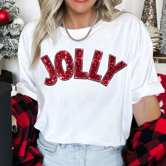 Jolly (Faux Sequins) Christmas DTF TRANSFER